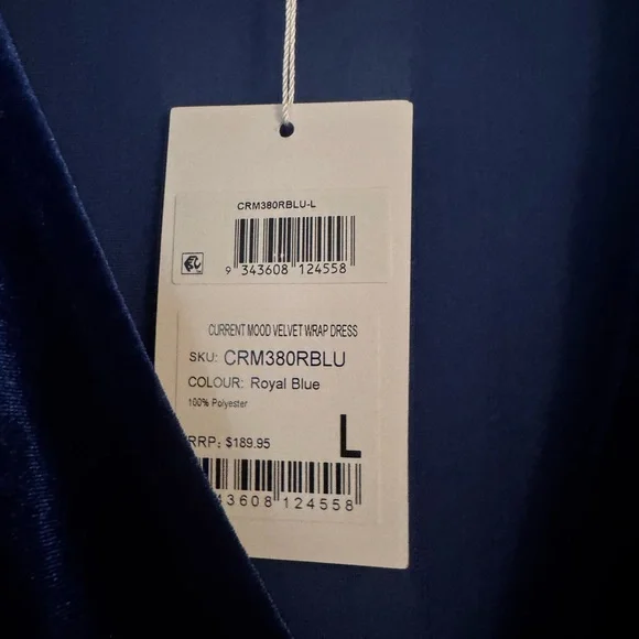 NWT Belle and Bloom Royal Blue Velvet Maxi Dress - Picture 8 of 8